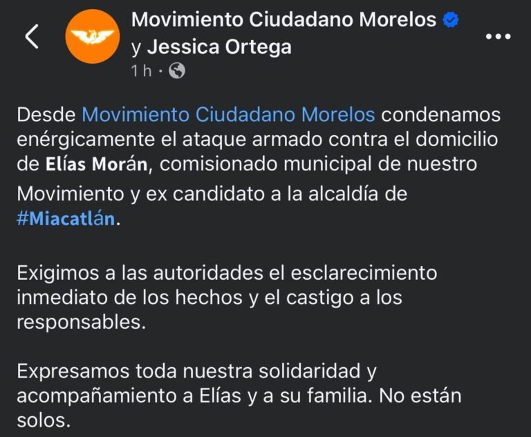 Atentado contra ex candidato por Miacatlán de MC