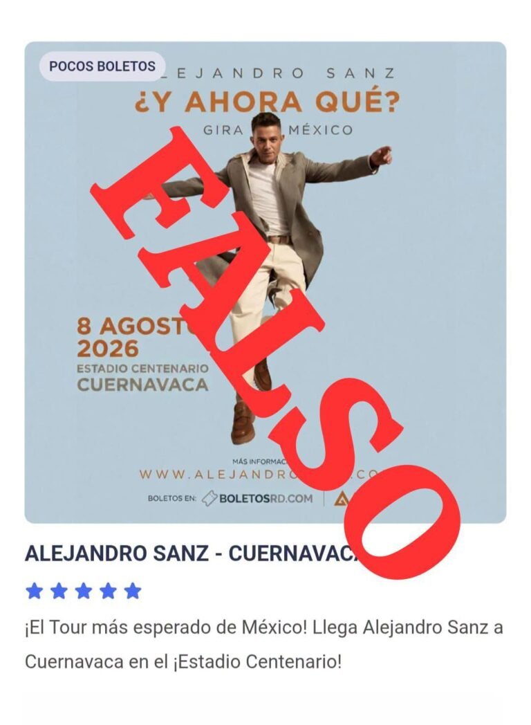 Concierto falso de Alejandro Sanz enciende alerta en Morelos